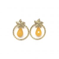 Pendientes Aros Gota Amarilla