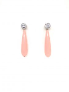 Pendientes Roseton Circonitas y Lágrima Desmontables Rosas